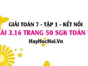 Bài 3.16 SGK Toán 7 tập 1 Kết nối tri thức